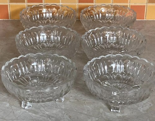 Vintage footed glass bowls - footed,