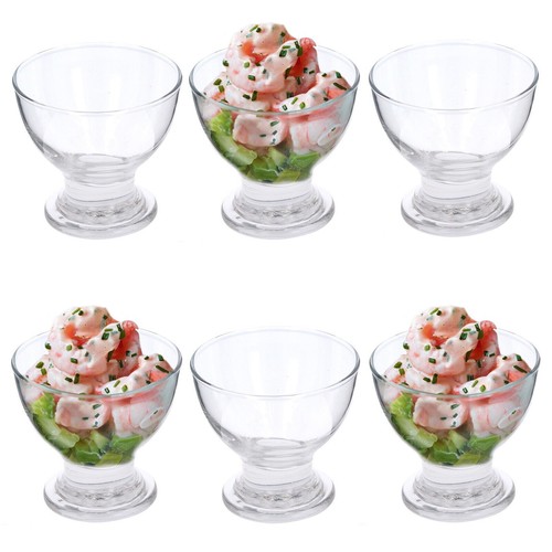 Glass prawn cocktail bowls - 6, x