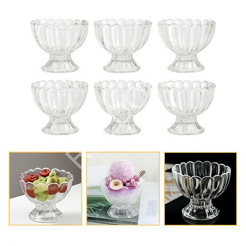 6pc prawn cocktail glass fruit - glass,