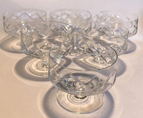 Cut crystal stemmed dessert - cut,