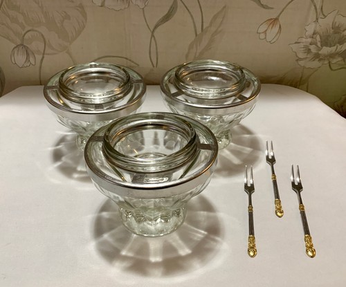 Set vintage clear glass - 3,
