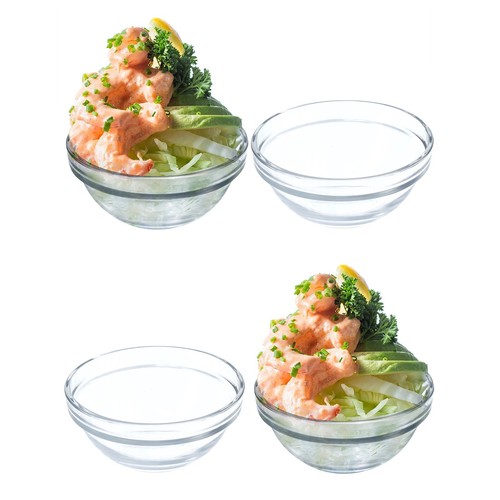Glass prawn cocktail bowls - prawn,